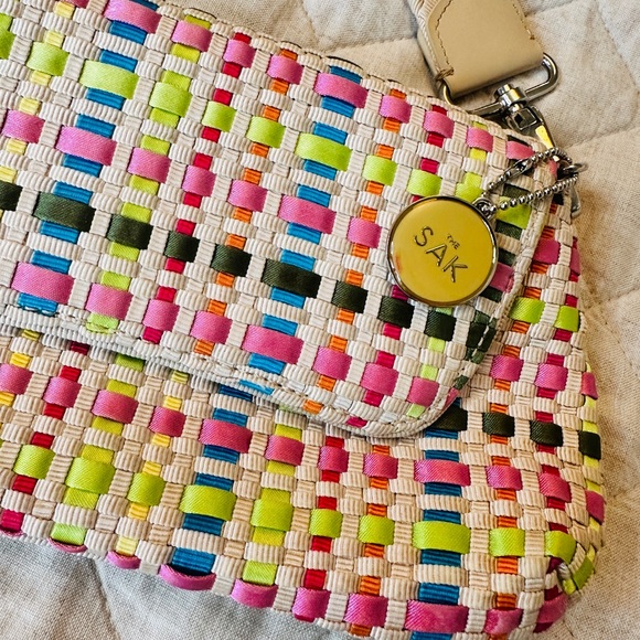The SAK Pixie Spring Multi-color Woven Ribbon Handbag & Clutch Purse 🌸🪻🌼🌷 - Picture 2 of 6